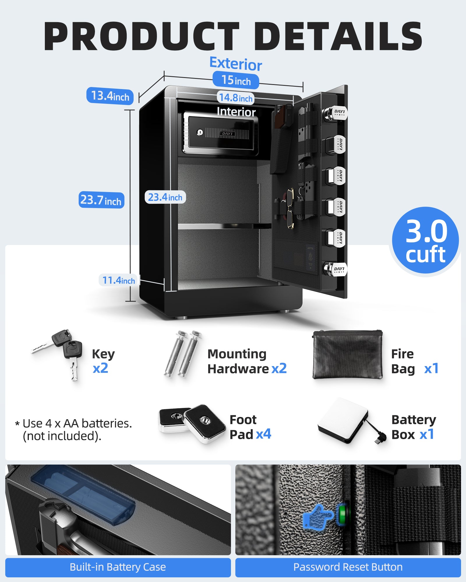 DAYI 3.0 Cubic Biometric Fingerprint Safe Box Pro