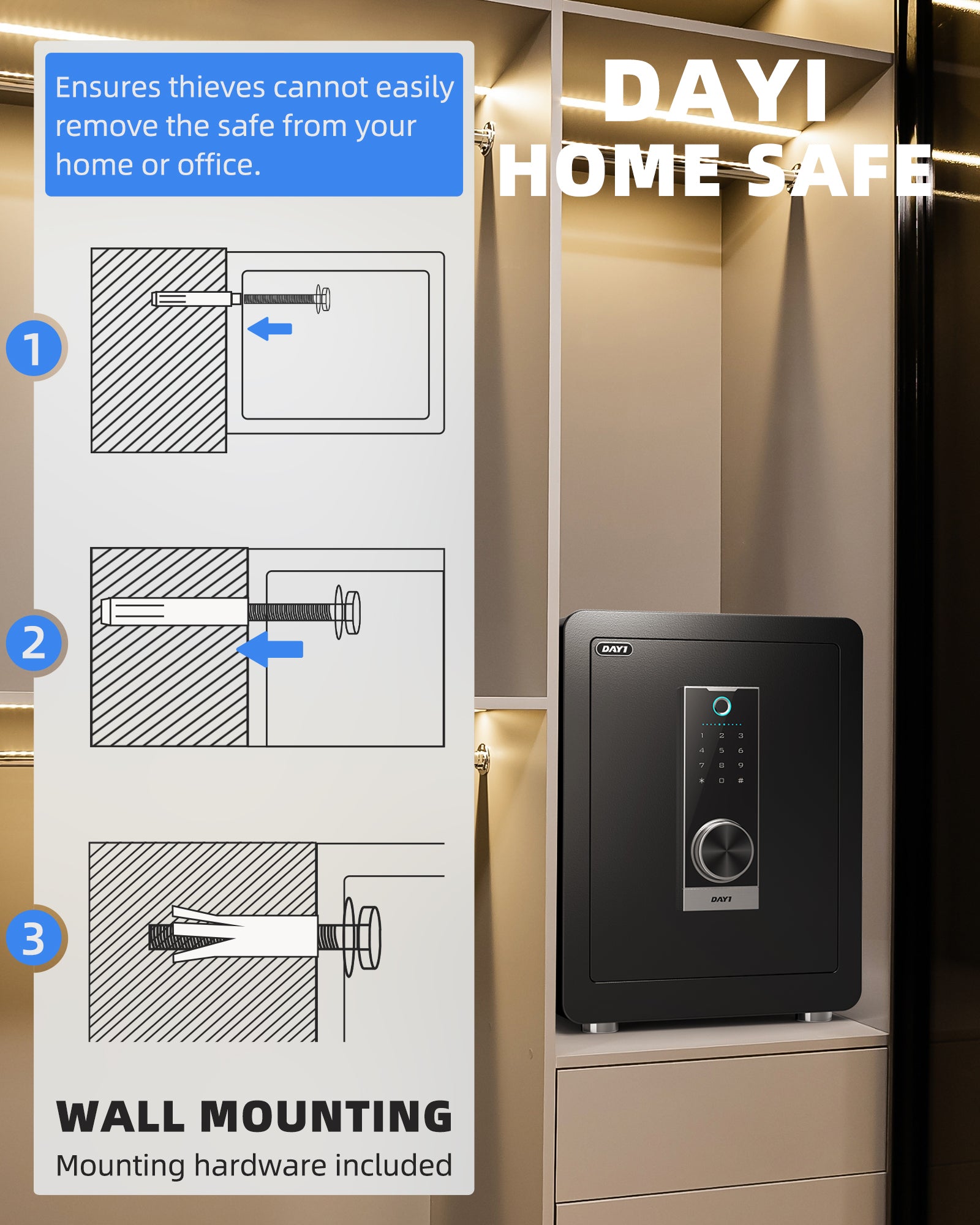 DAYI 2.0 Cubic Biometric Fingerprint Safe Box Pro