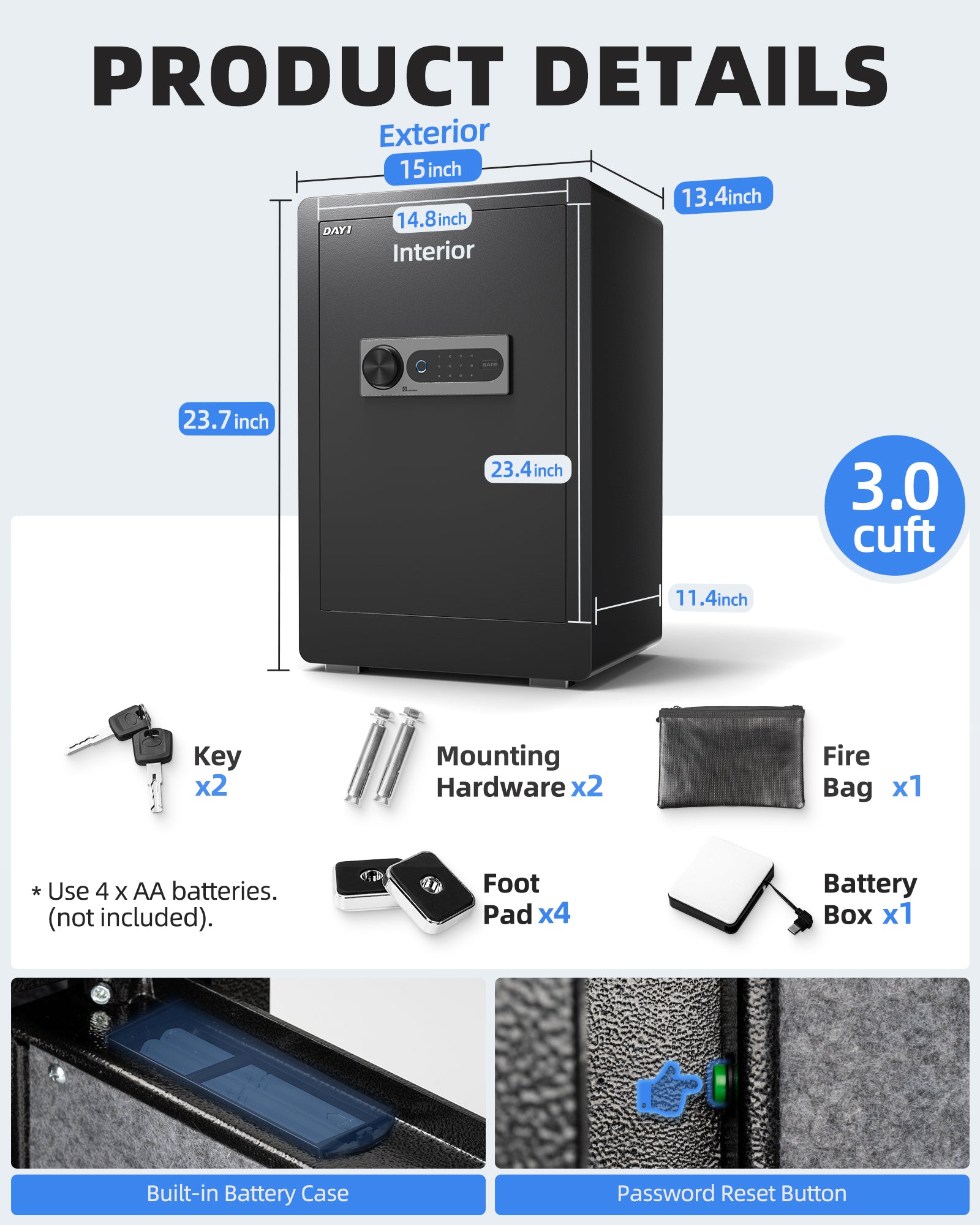 DAYI 3.0 Cubic Biometric Fingerprint Safe Box