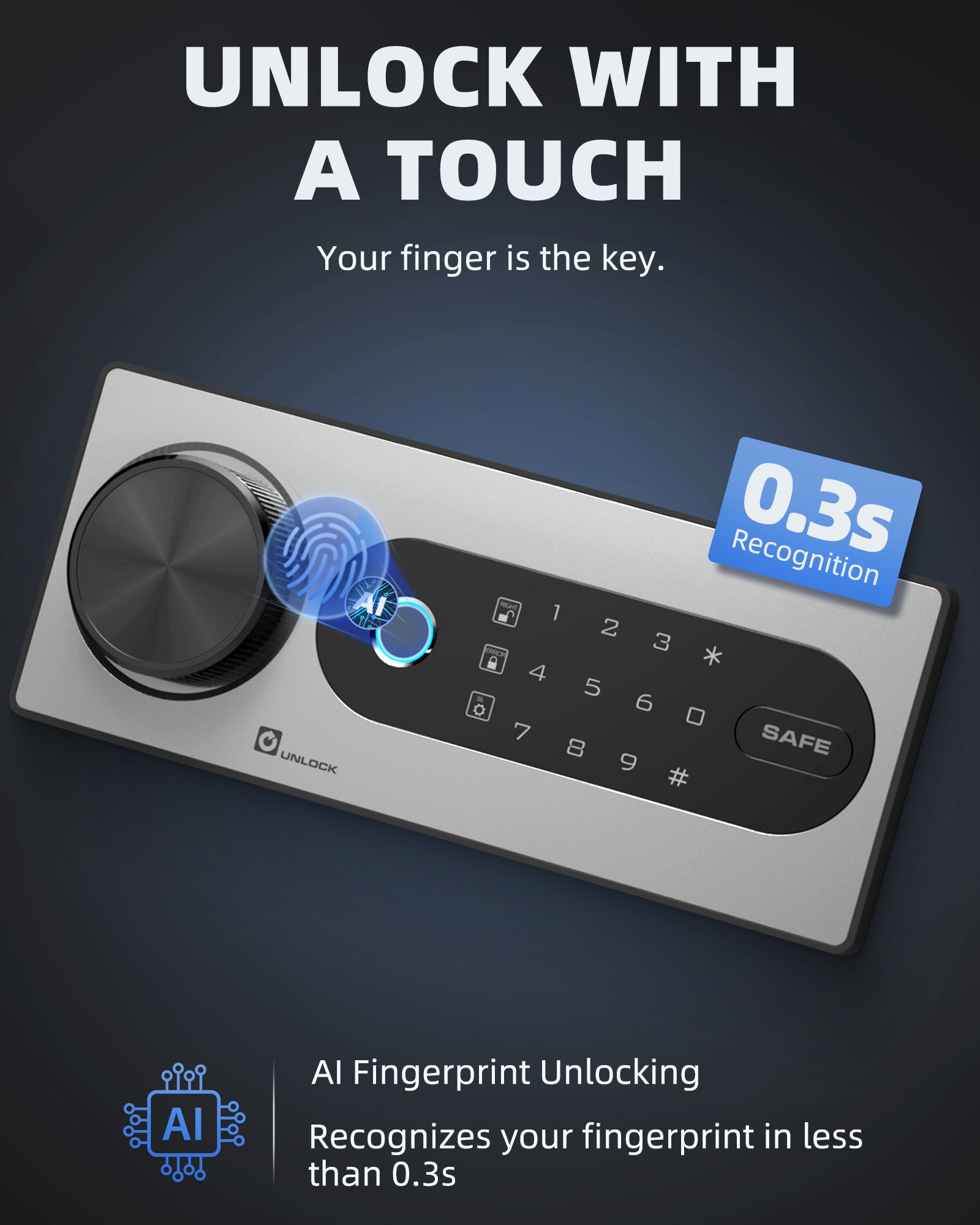 DAYI 2.0 Cubic Biometric Fingerprint Safe Box