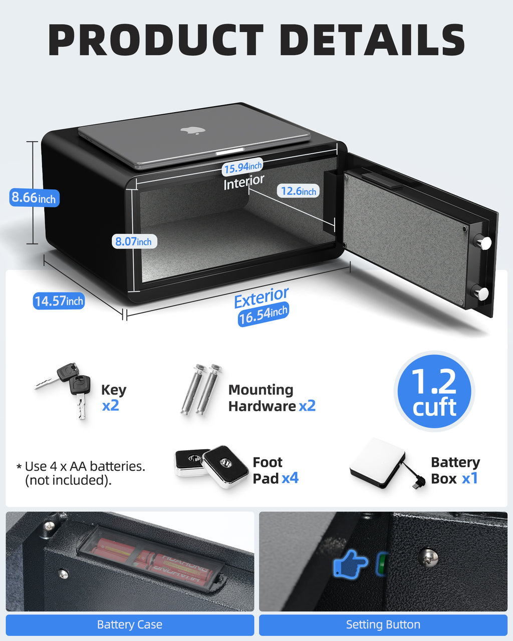 DAYI 1.4 Cubic Hotel Safe with Digital Keypad