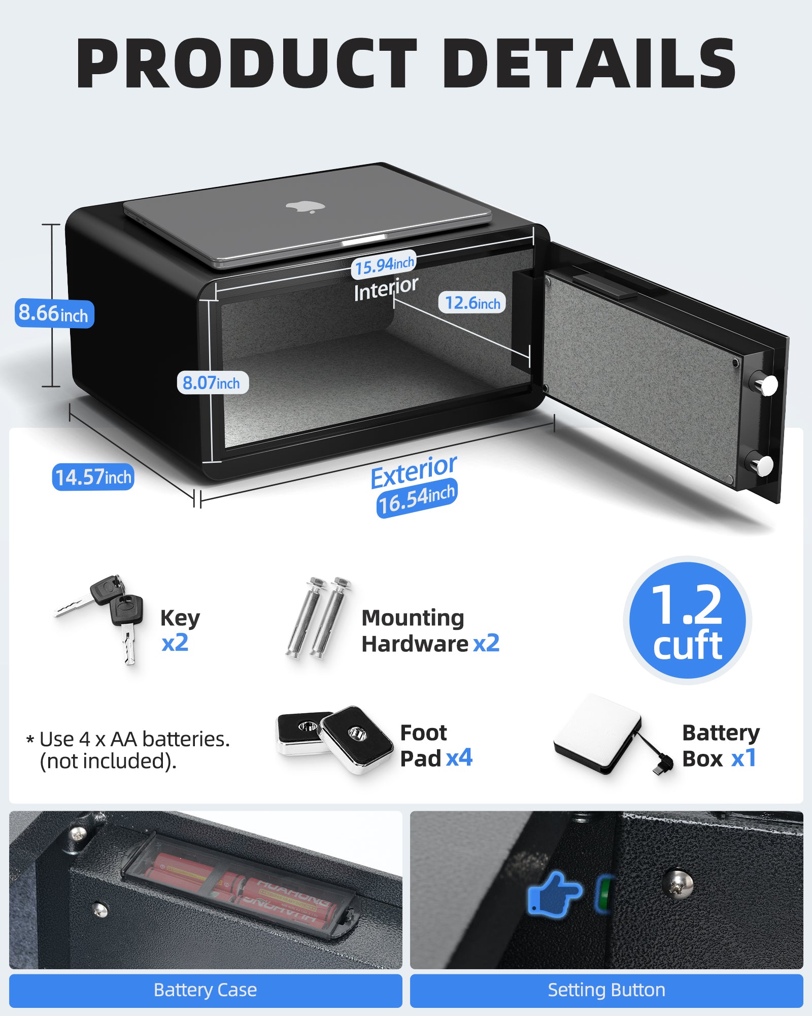 DAYI 1.4 Cubic Hotel Safe with Digital Keypad