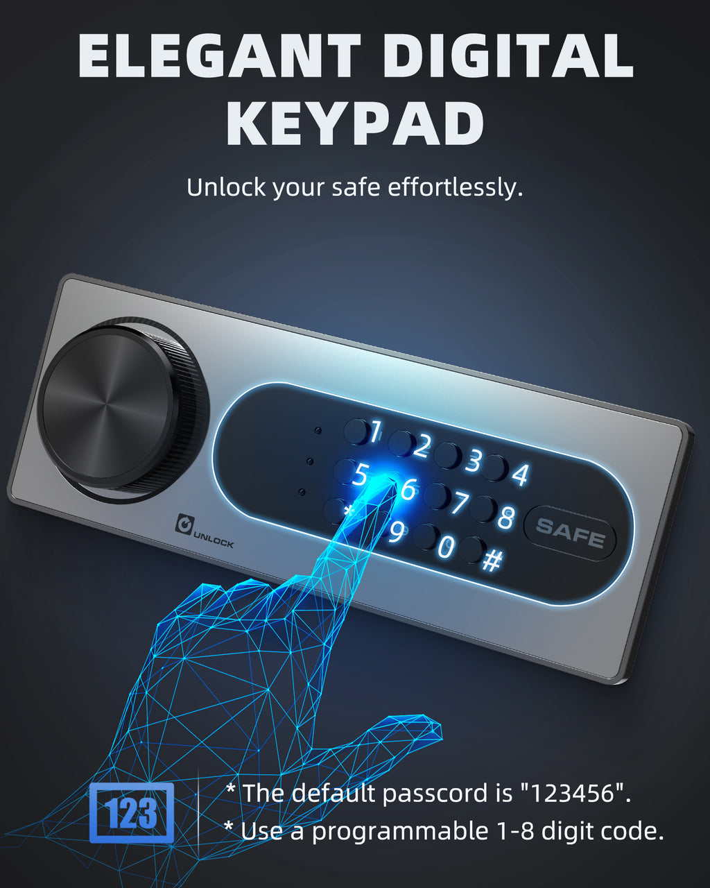 DAYI 0.8 Cubic Biometric Fingerprint Safe Box