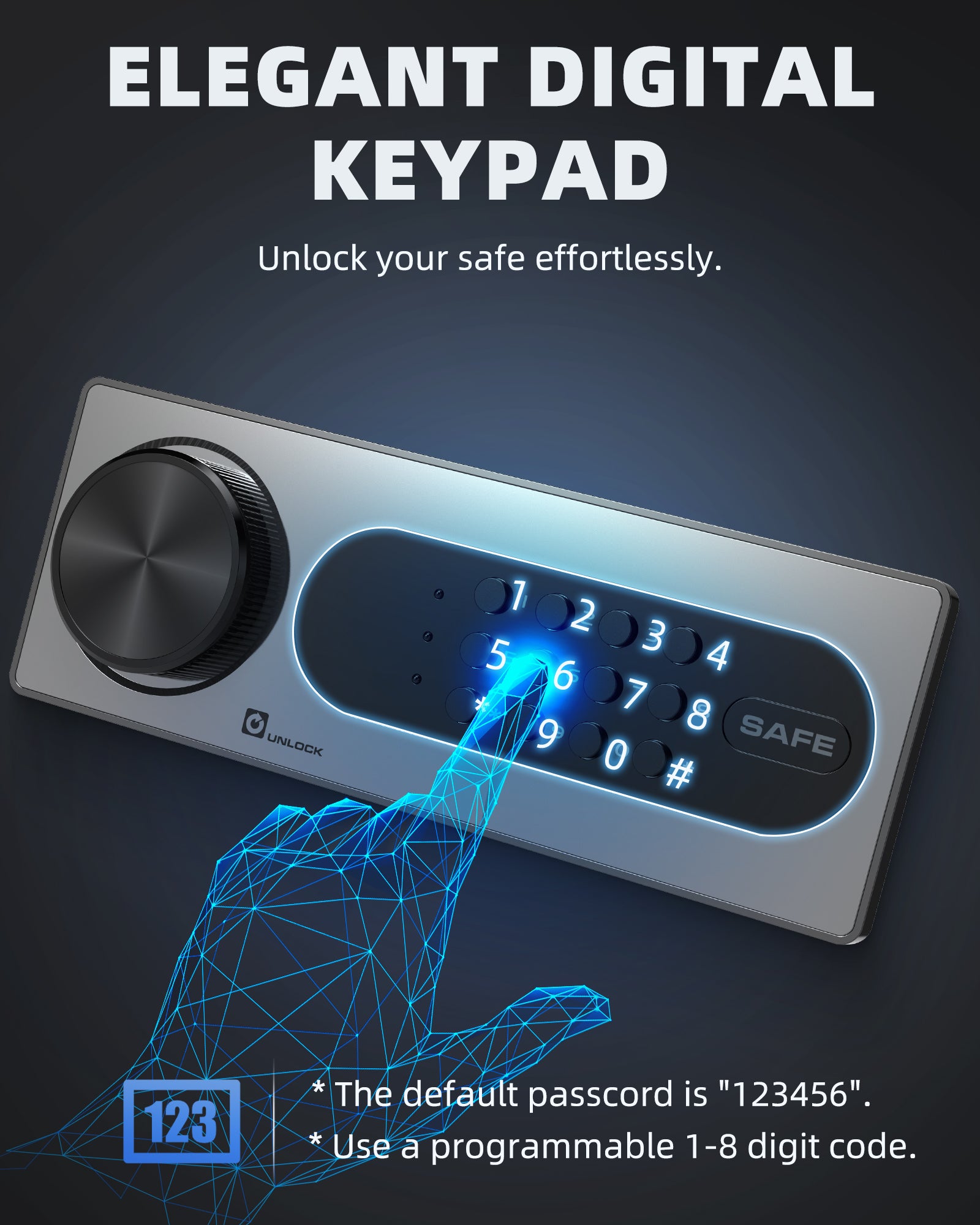 DAYI 0.8 Cubic Biometric Fingerprint Safe Box