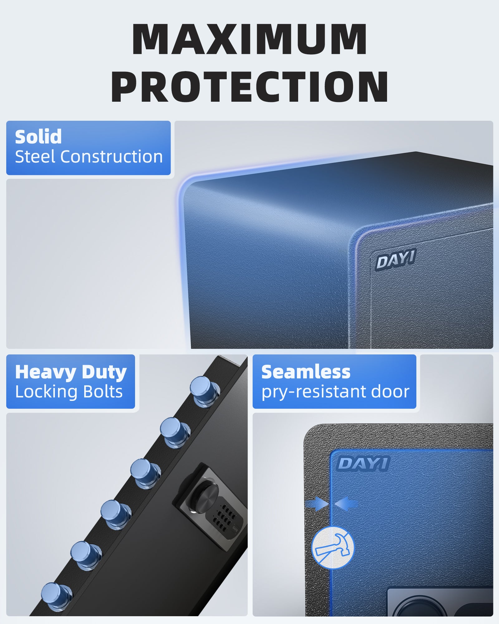 DAYI 3.0 Cubic Feet Home Safes with Fireproof Waterproof Bag
