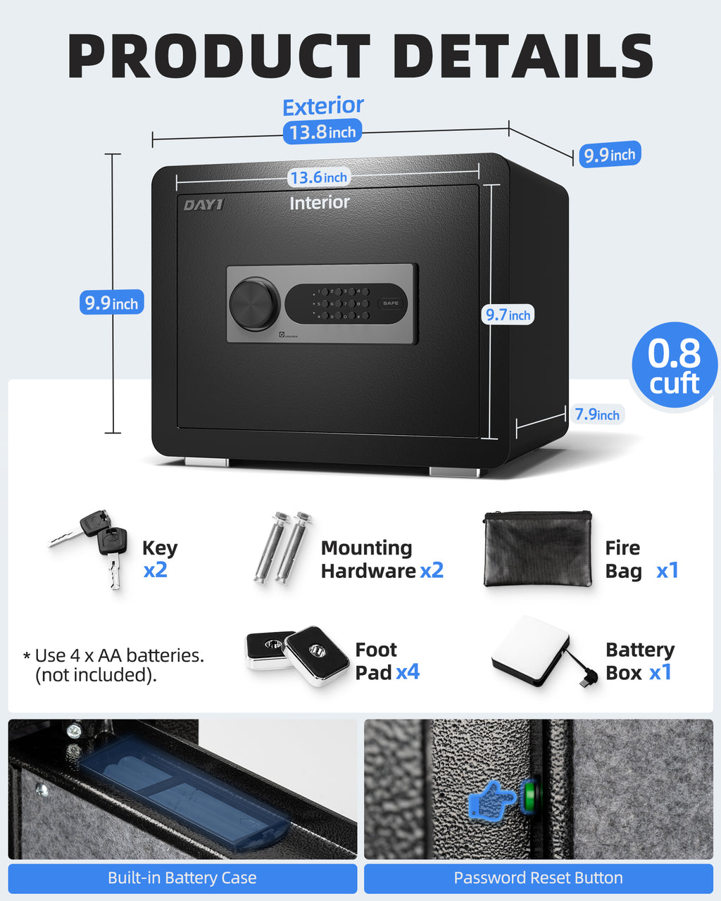 DAYI  0.8 Cubic Safe Box