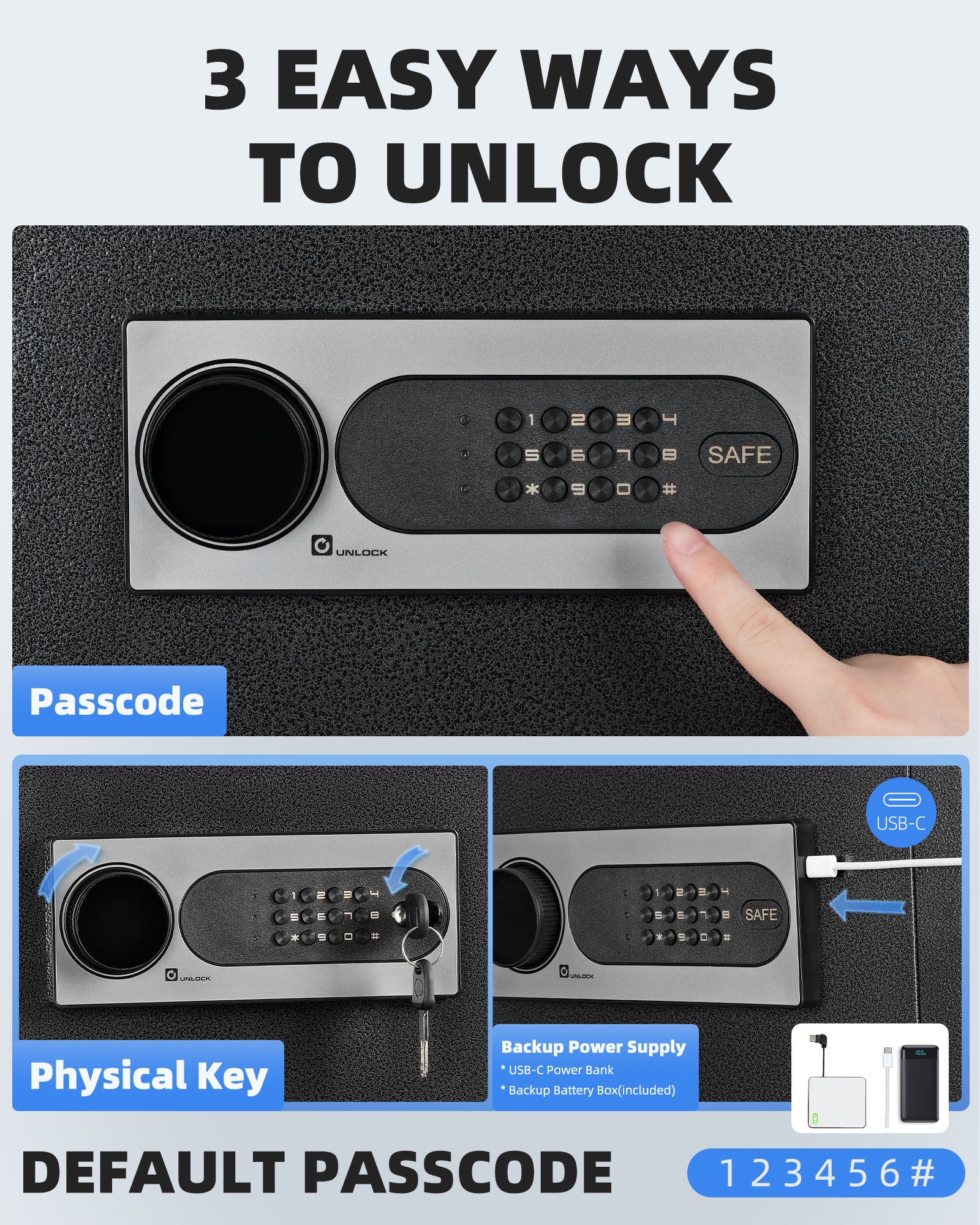DAYI 4.0 CuFt Home Safes with Digital Keypad